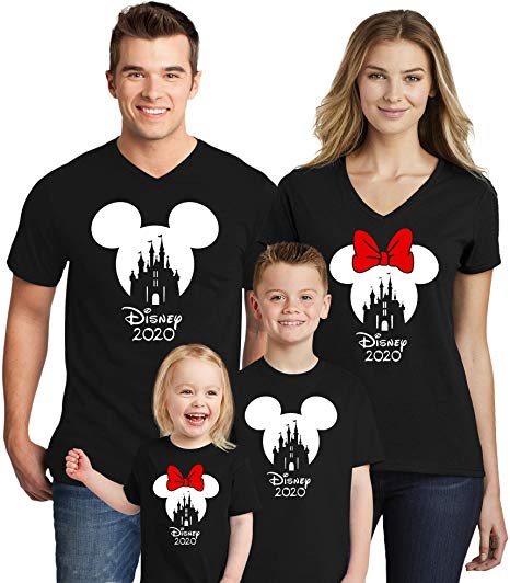 Natural Underwear Family Trip Mickey Minnie Black T Shirt Dad Mom Youth Kid #404
