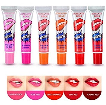 XINW 6 Colors Sexy Tattoo Magic Color Peel Off Mask Tint Long Lasting Waterproof Lip Gloss