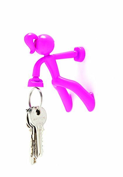 1 X Key Petite - Key Pete Girl Strong Magnetic Key Holder Hook Rack Magnet - Pink