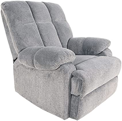 JC Home Liano Rocker Recliner with Fabric Upholstery, Ash
