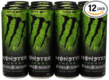 Monster Extra Strength Energy Drink Super Dry 12 Ounce Pack of 12