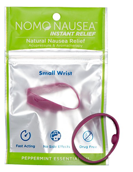NoMo Nausea Band Purple Small: INSTANT MOTION SICKNESS AROMATHERAPY ANTI NAUSEA BAND for small adult wrists 3.5-6.2" (for Sea Sickness Relief, & ...) Waterproof Peppermint Scented Sea Band