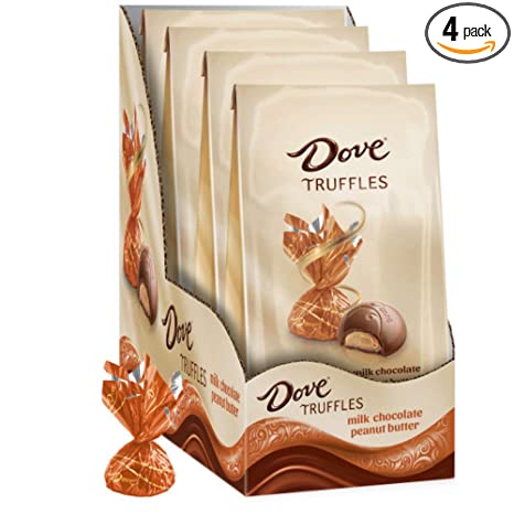 DOVE Chocolate Peanut Butter Candy Truffles, Great For Easter Gift Baskets, 5.31-Ounce Bag (Pack of 4)