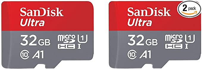 SanDisk 32GB Ultra microSDHC UHS-I Card with Adapter 2-Pack (2x32GB) - SDSQUAR-032G-GN6MT