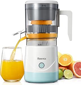 Electric Juicer Rechargeable - Citrus Juicer Machines with USB Cable - Portable Juicer for Orange, Lemon, Grapefruit - Easy to Clean and Use, Ideal for Outdoor Dinner Home