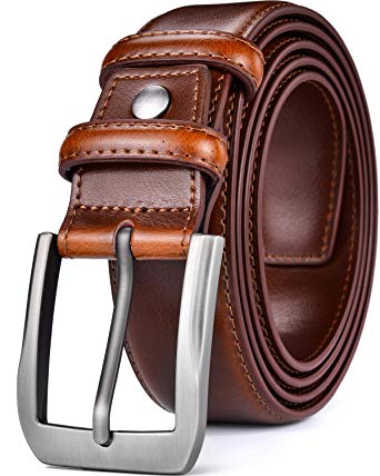 Beltox Fine Men’s Casual Leather Jeans Belts 1 1/2” Wide 4MM Thick Alloy Prong Buckle Work Dress Belt for Men