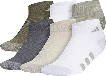 adidas Athletic Cushioned Low Cut Socks (6-Pair) for Kids, Boys and Girls Below The Ankle Fit, Durable Fabric