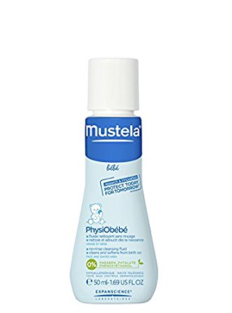 Mustela PhysiObebe No-Rinse Cleansing Fluid, 1.69 Fl OZ