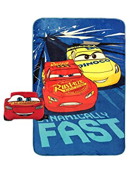 Disney/Pixar Cars Lightning McQueen Plush Nogginz Pillow and Blanket 2 Piece Set