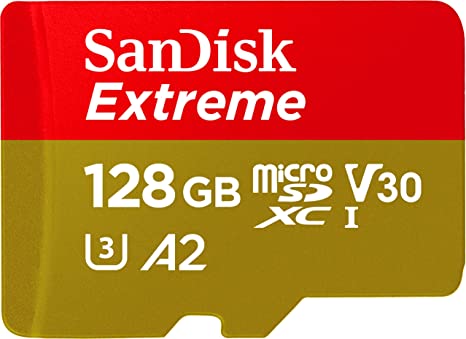 SanDisk Extreme 128GB microSDXC UHS-I Memory Card Without Adapter Up to 190MB/s SDSQXAA-128G-GN6MN