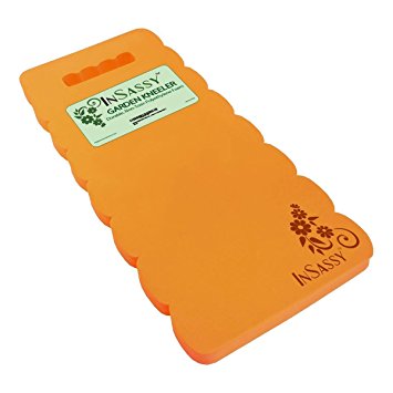 InSassy (TM) Garden Kneeler Wave Pad - High Density Foam for Best Knee Protection (Orange)