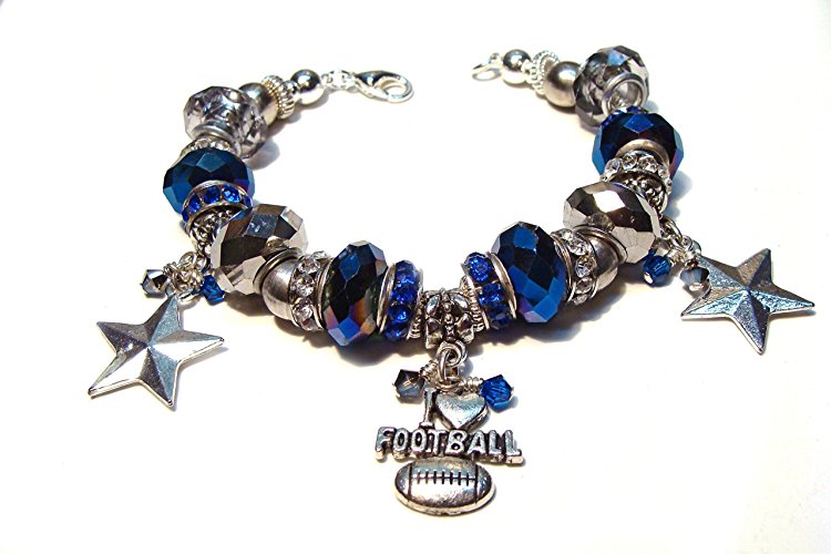 Dallas Cowboys Charm Bracelet with Swarovski Crystal Beads #CowboysNationcan
