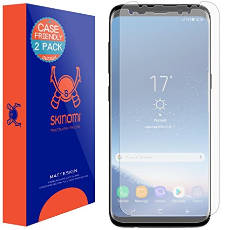 Galaxy S8 Screen Protector (2-Pack,Case Friendly), Skinomi MatteSkin Full Coverage Screen Protector for Samsung Galaxy S8 Anti-Glare and Bubble-Free Shield