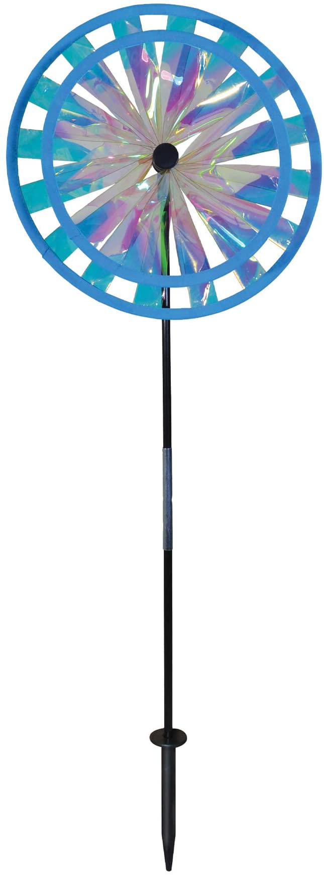 In the Breeze 2687 13 Inch Sparkle Wind Colorful Spinner for Your Yard and Garden, 13" Double Wheel-Iridescent