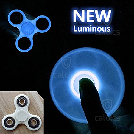 Caloics EDC LED Lighting /Luminous Hand Spinner & Wheel 6 Stainless Steel Balls Fidget Finger Toy For Autism ADHD Anxiety Stress Relief Focus Fingure Spinner and Long Spins to 2-3Mins