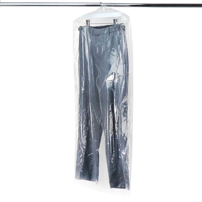 HANGERWORLD 54" Clear Polythene Garment Covers - For Shorter Dresses, Trousers Skirts etc - Perforated for Easy Tear Off, Pack of 30
