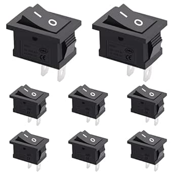 TWTADE 8Pcs 12V Rocker Switch On/Off 2 Pin 2 Position SPST Car Auto Boat Rocker Toggle Switch AC 6A/250V 10A/125V KCD1-1-101