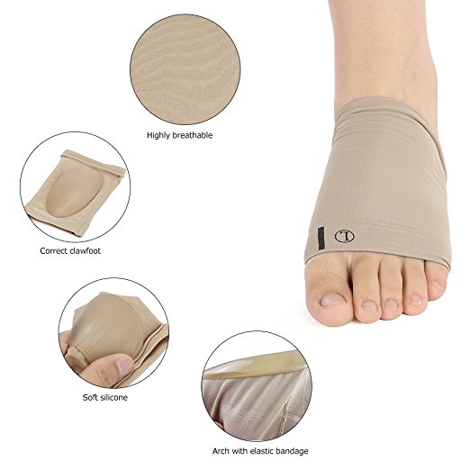 Arch Support Cushions Comfort Spandex Gel Pads Foot Care Insoles foot Pad Orthotic Tool 1 pair