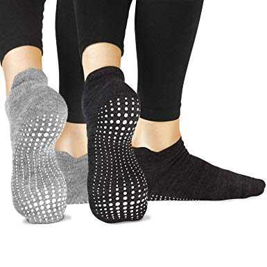 LA Active Grip Socks - Yoga Pilates Barre Ballet Non Slip Non Skid Maternity with Grippers