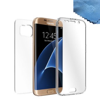 EEEKit for Samsung Galaxy S7 edge Silicon Soft TPU Crystal Clear Full Body Protective Cover Case Slim Anti Slip Back Protector