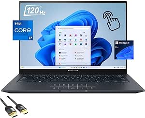 ASUS Zenbook 14X Touchscreen Laptop, 14.5" 2.8K OLED Display, Intel 13th Gen 14-Core i7-13700H (Up to 5.0GHz), 16GB DDR5, 1TGB NVMe 4.0, TB 4, Backlit KB, WiFi 6E, PDG HDMI, Win 11 Pro, Inkwell Gray