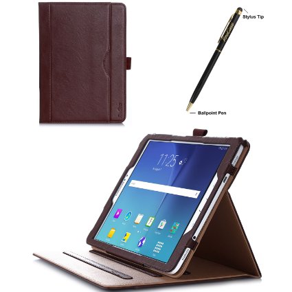 ProCase Samsung Galaxy Tab S2 97 Case - Leather Stand Folio Case Cover for 2015 Galaxy Tab S2 Tablet 97 inch SM-T810 with Multiple Viewing angles auto SleepWake Document Card Pocket Brown