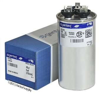 GE Genteq Round Capacitor 45 5 uf MFD 370 Volt 97F9895 Z97F995 97F9895BZ3 27L880