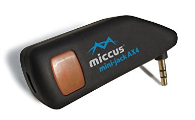 Miccus Mini-jack AX4 - Bluetooth Receiver with AUTOMATIC On/Off from USB, hands-free calling, add wireless audio to vehicles, speakers, stereos, etc. (Dual-Link)