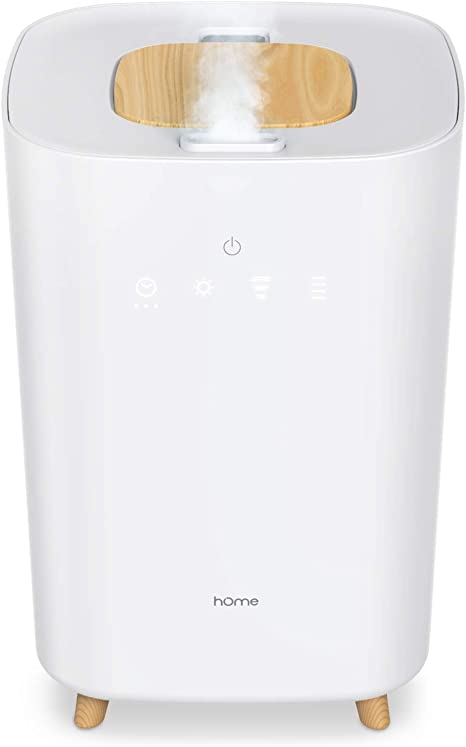 hOmeLabs Large Room Humidifier - 4L Ultrasonic Cool Mist Humidifier for Bedroom, Nursery or Office - Runs up to 40 Hours, Covers 215 Sq Ft Room with 3 Humidity Levels, Timer and Sleep Mode