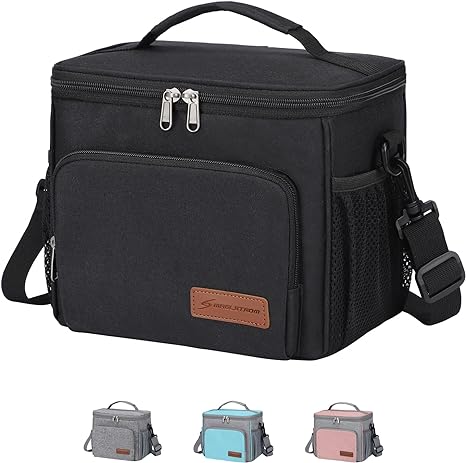 Maelstrom Lunch Box for Men,Insulated Lunch Bag Women/Men,Leakproof Lunch Cooler Bag,Lunch Tote Bag,8L,Black
