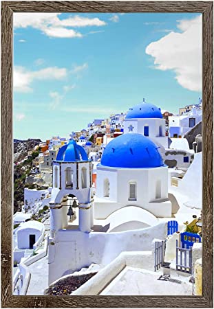 Emeyart 12x18 Frame Brown Picture Frames to Display 12 x 18 Photos or Prints, 12 by 18 Poster Frames for Living Room Wall Mounting