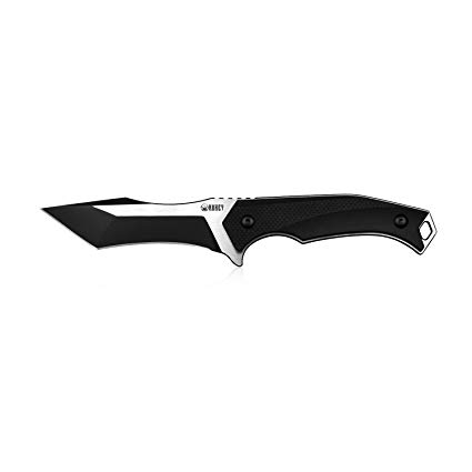 KUBEY Fixed Blade Knife, Full Tang Knife with Tanto Carbon Steel Blade for Camping Tactical and Self Defense, w/Kydex Sheath, KU157