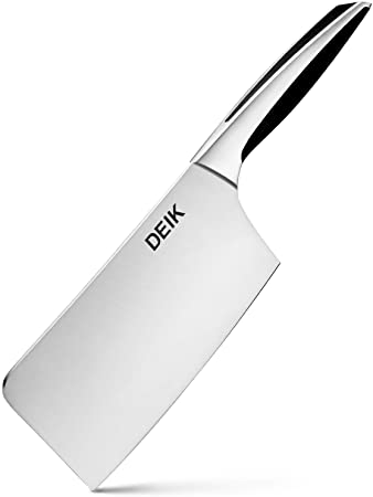 Deik 7 Inch Meat Cleaver, Meat Cleaver Knife, HC German Stainless Steel with Pakkawood Handle with Case