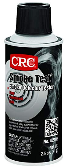 CRC 2105 Smoke Test Brand Liquid Smoke Detector Tester, 2.5 oz Aerosol Can, Clear