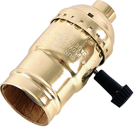 GE 3-Way Lamp Socket, Gold 54372