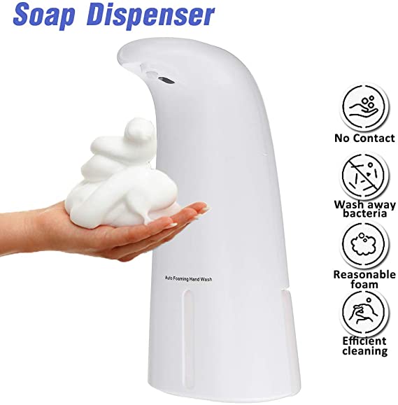 MECO Soap Dispenser, 300ml Touchless Foaming Soap Dispenser Smart Sensor Liquid Soap Dispenser Hand Free Automatic Soap Pump for Kitchen and Bathroom