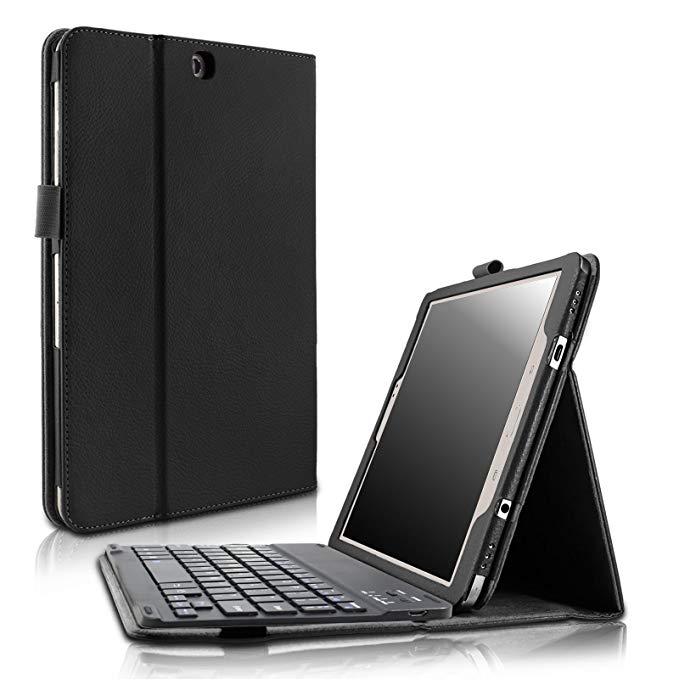Samsung Galaxy Tab S2 9.7 Keyboard case, Infiland Folio Slim Cover Case with Magnetically Detachable Wireless Bluetooth Keyboard For Samsung Galaxy Tab S2 9.7-Inch Tablet (SM-T810 / SM-T815), Black