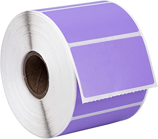 HOUSELABELS 2.25" x 1.25" Lavender Address Labels on 1" Core Compatible with Zebra and Rollo Printers, 1 Roll / 1,000 Labels per Roll