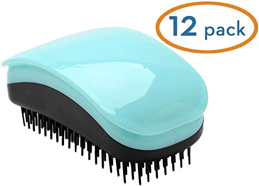Hair Tamer"Kink" Detangling Hair Brush, 12 Pack (12 Pack, Turquoise)