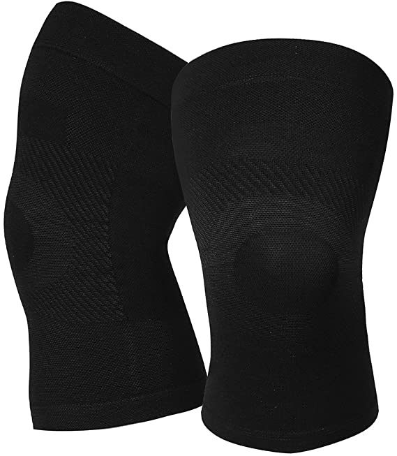 Knee Compression Sleeves, 1 Pair, Can Be Worn Under Pants, 20-30mmHg Strong Support Knee Brace for Unisex, Knee Support for Meniscus Tear, Arthritis, Pain Relief, Injury Recovery, Daily Wear, Black M