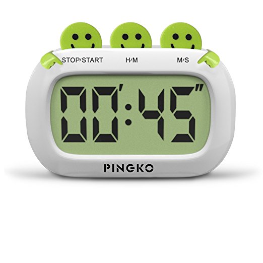 PINGKO Fashion Design Digital Kitchen Countdown Timer with Big Screen and Loud Alarm - Green