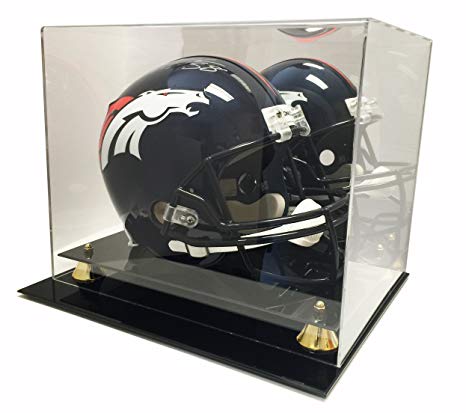 Max Protection Deluxe Acrylic Football Helmet Display Case With Mirror Back