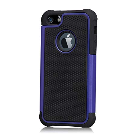 32nd ShockProof Series - Dual-Layer Shock and Kids Proof Case Cover for Apple iPhone 5, 5S & SE, Heavy Duty Defender Style Case - Deep Blue