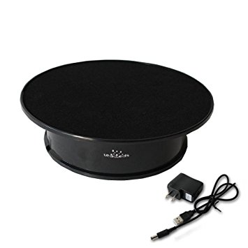Leadleds Black Velvet Top Electric Motorized Rotating Display Turntable for Model Jewelry Hobby Collectible Home Christmas Decor - With 110v Ac Adapter