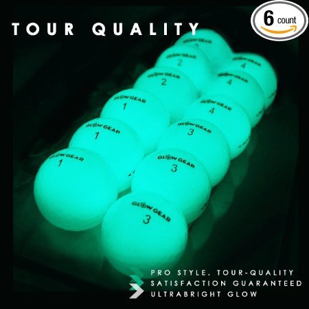 GlowV1 Night Golf Balls - Best Hitting Ultra Bright Glow Golf Ball - Compression Core and Urethane Skin - 2 Count, 6 Count, or 12 Count