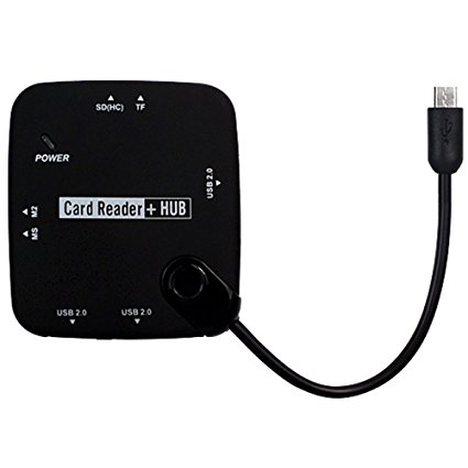RAYSUN 7 in 1 Micro USB Connection Kit OTG Card Reader - USB Hub SD(HC)/MS/M2/TF/3 USB 2.0 Port Card reader for Galaxy Tab 10.1 / Tab 4/ S3/ S4/ and other Cellphone with OTG Function