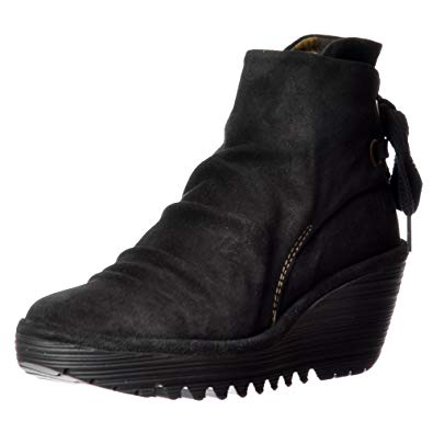 Fly London AMAZON PB - Yama Pull On Ankle Boots - Oiled Suede Wedge Heel - Purple, Anthracite, Black UK7 - EU40 - US9 - AU8 Black