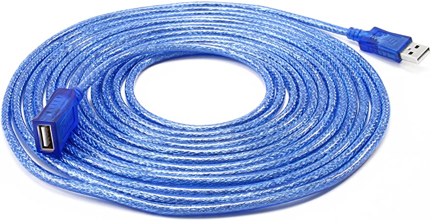 DTECH 10ft USB 2.0 Extension Cable USB A Male to A Female Cord (10 Feet, Blue)