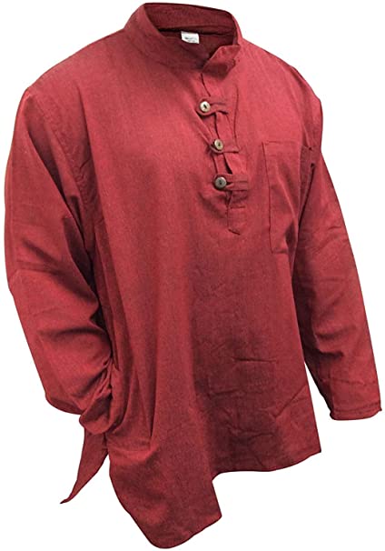 SHOPOHOLIC FASHION Plain Grandad Shirt