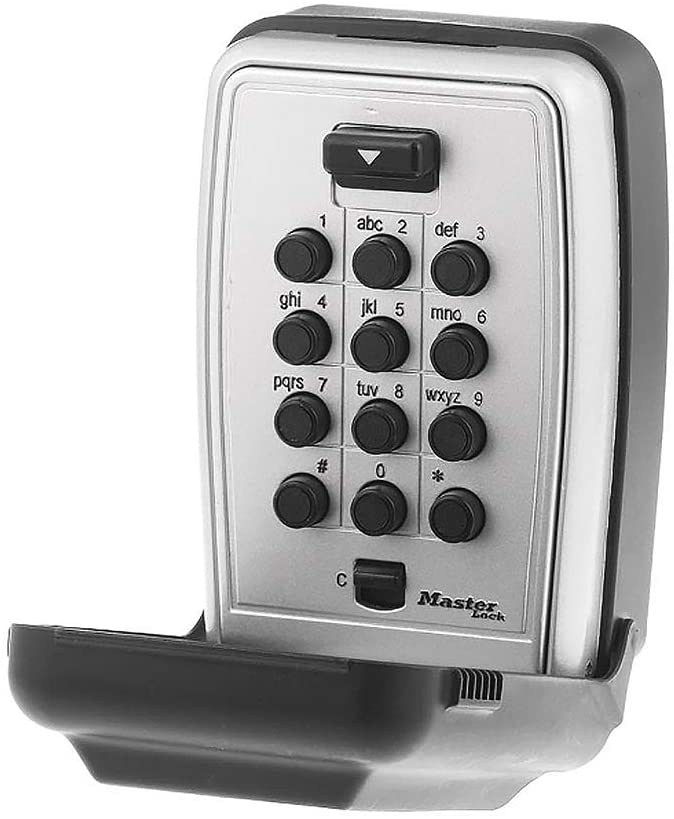 Master Lock 5423D Set Your Own Combination Wall Mount Push Button Lock Box, 5 Key Capacity, Black